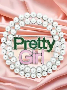 Mother's Day Gift Faux Pearl Decorated Brooch Pin, Cute Letter Design Brooch for Women & Girls, Fashion Jewelry for Party, Daily Decor, Trendy Exquisite Brooch for Birthday Gift, Fashion Accessory