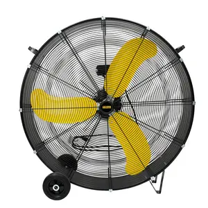 36" Industrial Drum Fan, 18600 CFM High Velocity 2 Speed 3/5 HP Heavy Duty Metal Air Circulator with Casters Handle 9ft Cord for Basement Warehouse Factory workshops Patios industrial fan heavyduty fan