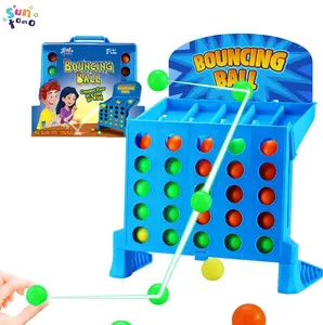 Bounce Balls Shots Game, Connect Four Jumping Ball Game, 4 In a Row Ball Bounce Game, Bounce Ball Game Family Party Games, Funny Ball Tabletop Game Toys for Adults and Kids (Small)