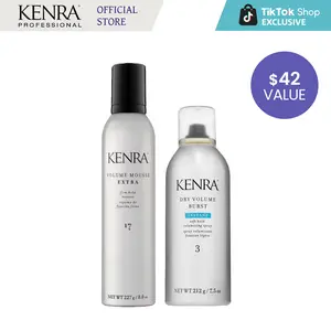 Kenra Volume Mousse Extra 17 & Dry Volume Burst 3 | Alcohol Free Non-drying |  Instant Volume Hairspray
