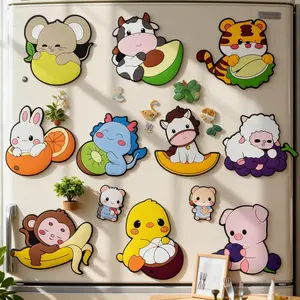 Cute Animal Refrigerator Magnets Set, Soft Multicolor Decorations for Kitchen, Whiteboard, Storage Cabinet, Dishwasher - Fun Home & Party Gifts