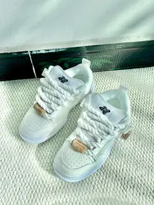 Men's Casual Canvas Shoes, Round Toe Flatform Sneakers, Lace-Up Design, All-Season Wear, Anti-Slip Rubber Sole, Medium Width, Size 49