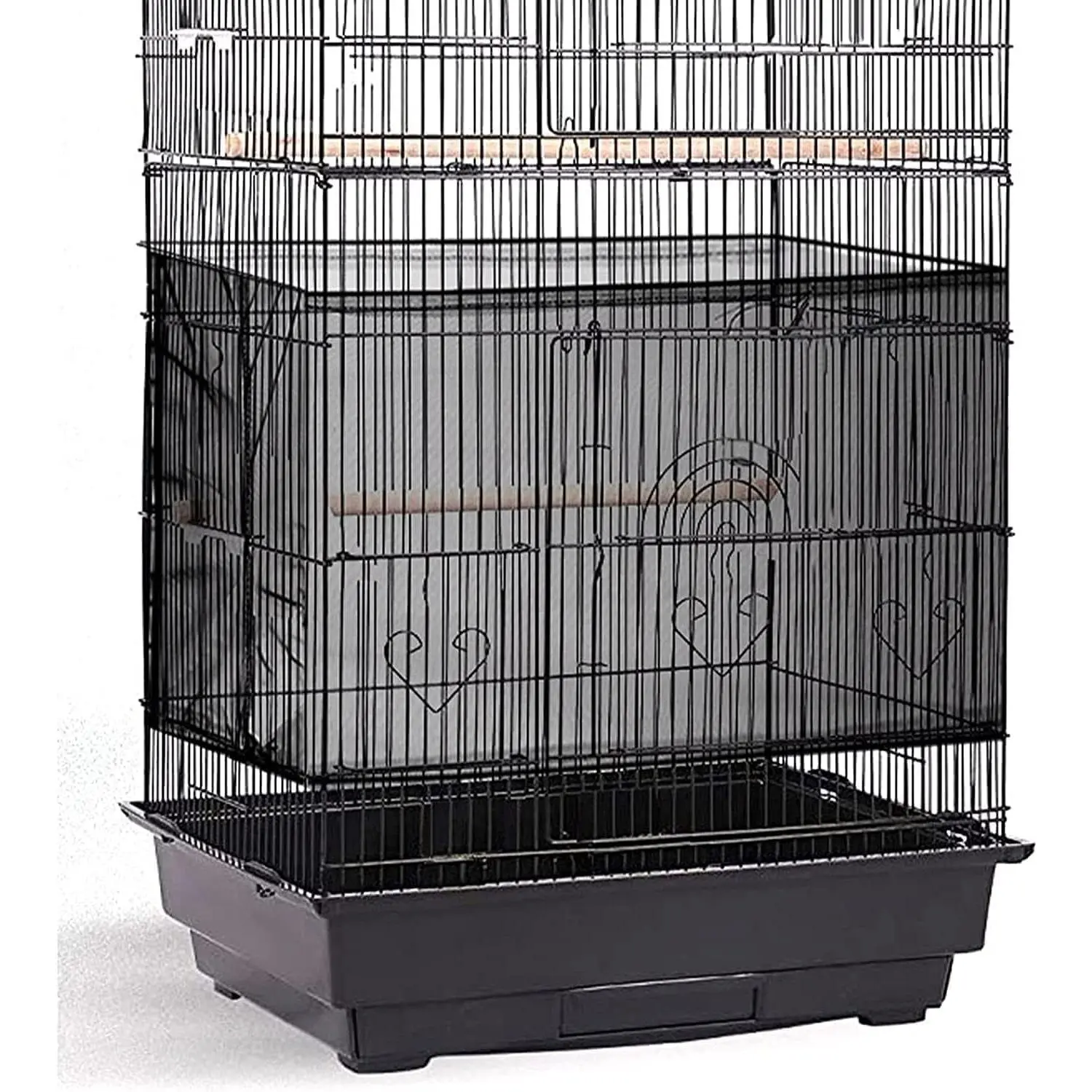 Adjustable Birdcage Seed Catcher  Catcher Bird Cage Cover Net Airy Soft Skirt Guard Birdcage Nylon Mesh Netting for Parrot Macaw Parakeet Round Square Cage (118 x 16 Inch, Black)