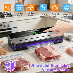 Vacuum Sealer Kit 65kPa, Includes 30 Vacuum Sealing Bags, Features Dual Dry/wet Modes, 6-in-1 Sealer Suitable for Storage And Sous Vide Cooking, Automatic Sealing Machine,Extends Food Freshness By 5 Times,  A Modern Vacuum Sealing Device