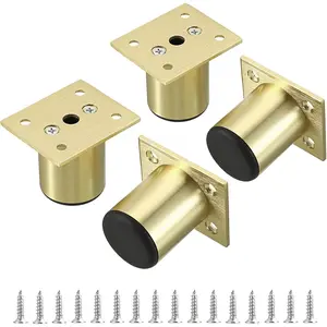 4 count Aluminium Alloy Furniture  - Round Adjustable Sofa  Furniture Cabinet , 2 Inch Funiture  for Cabinet Desk Table Chair Sofa Bed,