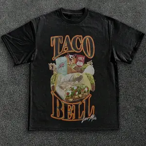 Taco Bell Fire Sauce And Mountain Dew Collage Graphic Print Casual Graphic Print Short Sleeve Crew Neck T-Shirt Cool Grandpa Grandma Nickname Anime Acid Washed Vintage Retro Heart Hands USA Mexico Flag Unisex boxy fit shirt gorlock destroyer   star labs