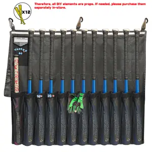 Sports Hanging Bat Equipment Bag  for Baseball and Softball Teams,  Dugout Organizer Holds 12 Bats  Includes 3 Fence Hooks Travel Straps,Baseball Accessorie
