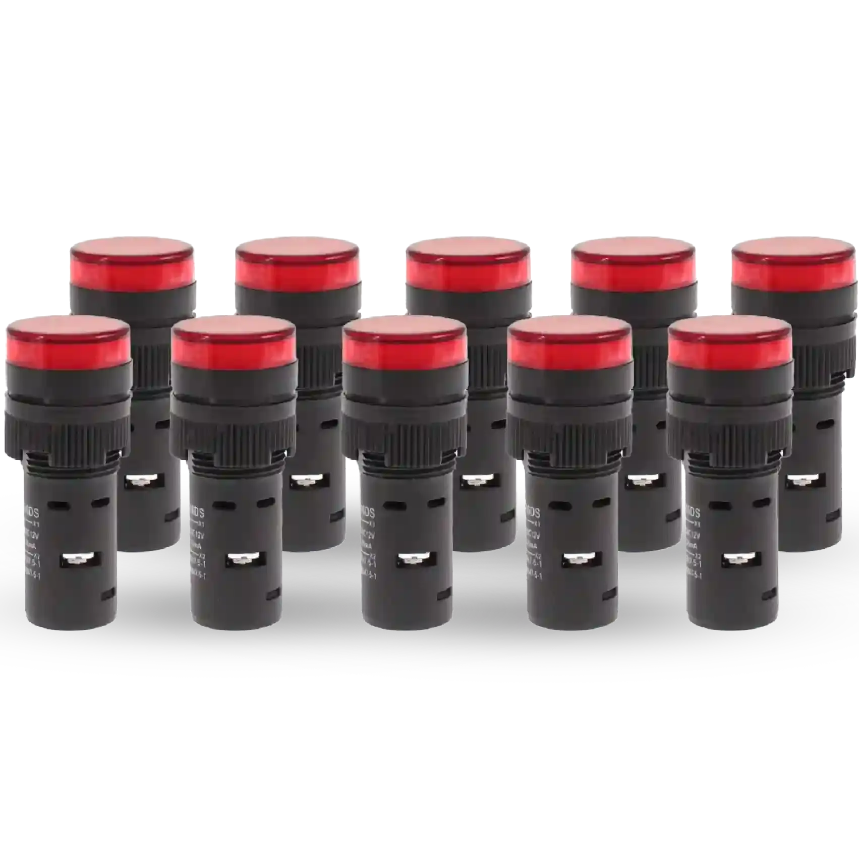 Shopcorp 20mA Energy Saving, Industrial LED Indicator Lights - 10 Red Bulbs