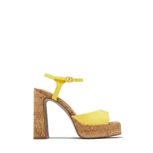 Catalina Platform Chunky Heels - Yellow