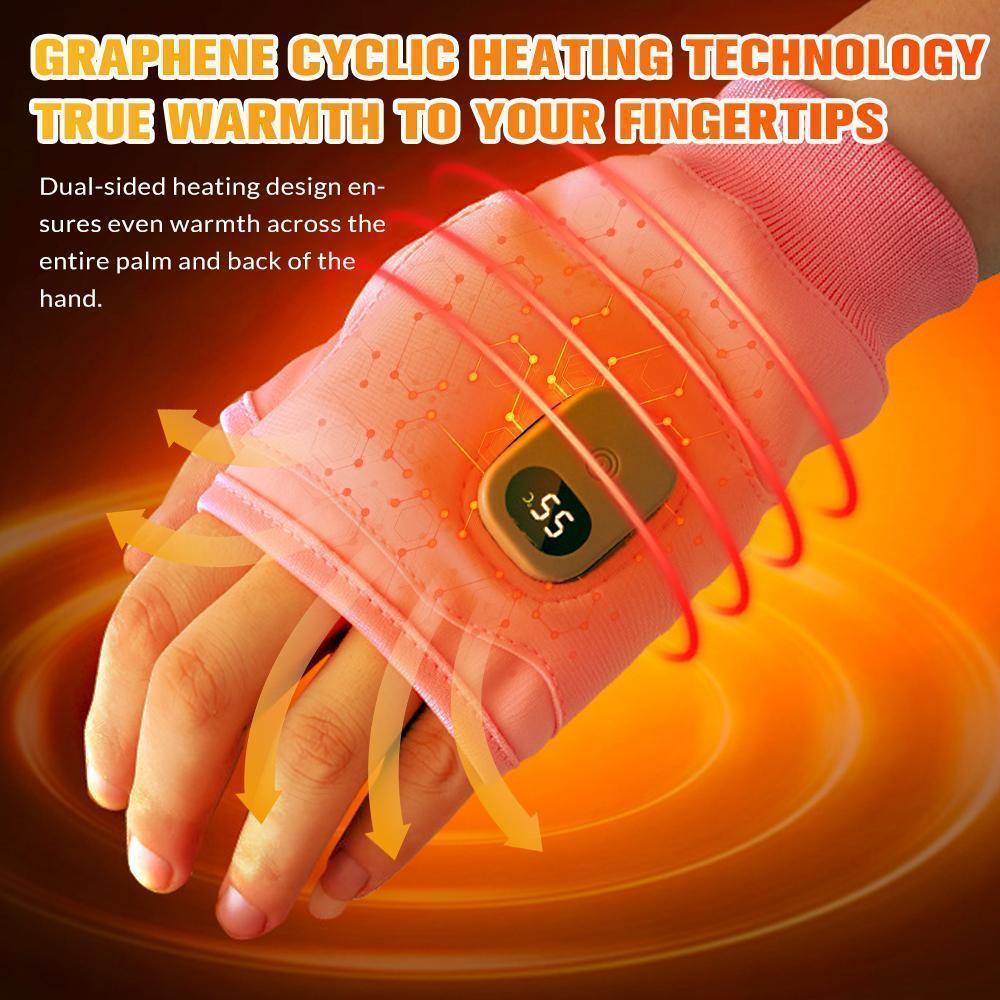 Heated Gloves Fingerless for Women Man Rechargeable Electric Touchscreen Wearable Cold Winter Work Arthritis Pain Relief Hand Warmers Hot Compress Reusable
