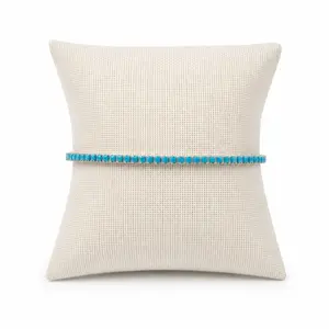 Turquoise Tennis Bracelet - Fits 6.5 to 7 inches - White Gold Plated