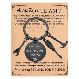 {Father's Day Gift} - Stainless Steel Tool Keychain Best Father's Day Gift 2026, ‘Recuerda Que Te Amo Papa’ Durable Hammer, Wrench & Screwdriver Design, Trendy Men's Fashion Car Key Accessory
