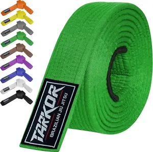 BJJ Belt for Men & Women Brazilian Jiu Jitsu Belt with Ranking Stripes Sleeve Bar Kids Jiu Jitsu Gi Belt