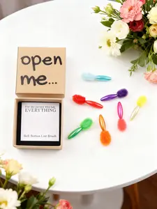 Funny Belly Brush Gift Box Set, 7 Color Portable Cleaning Brushes with Cards, Novel Christmas Gift, Adult Bathroom Prank Gift, Gag Gift