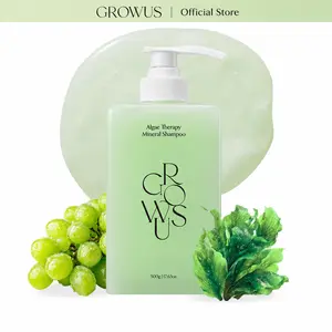 GROWUS Algae Therapy Mineral Shampoo 500ml 16.9 fl. oz. Anti-aging Scalp Strengthening Deep Cleansing Seaweed Complex Biotin Vegan PDRN for All Hair Types Dry Frizzy Coily Hair