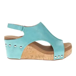 Corkys Womens Carley Studded Slingback  Casual Sandals Casual High Heel 3" & Up - Blue