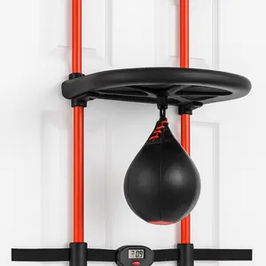 Over-the-Door Speed Bag Trainer - Boxing Training Equipment with Adjustable Height for Home Fitness & Electronic Timer for Dynamic Workouts
