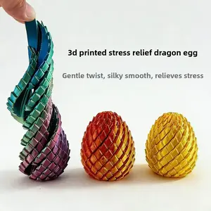 3D printed stress-relief dragon egg, deformable dragon egg, twisty toy, shuttle ball, deformable ball, 3D printed toy
