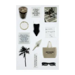 Sun-Kissed Dreams 3D Epoxy Sticker Set - 12 High-Quality Affirmation Stickers with Glossy Finish, Durable & Easy to Apply