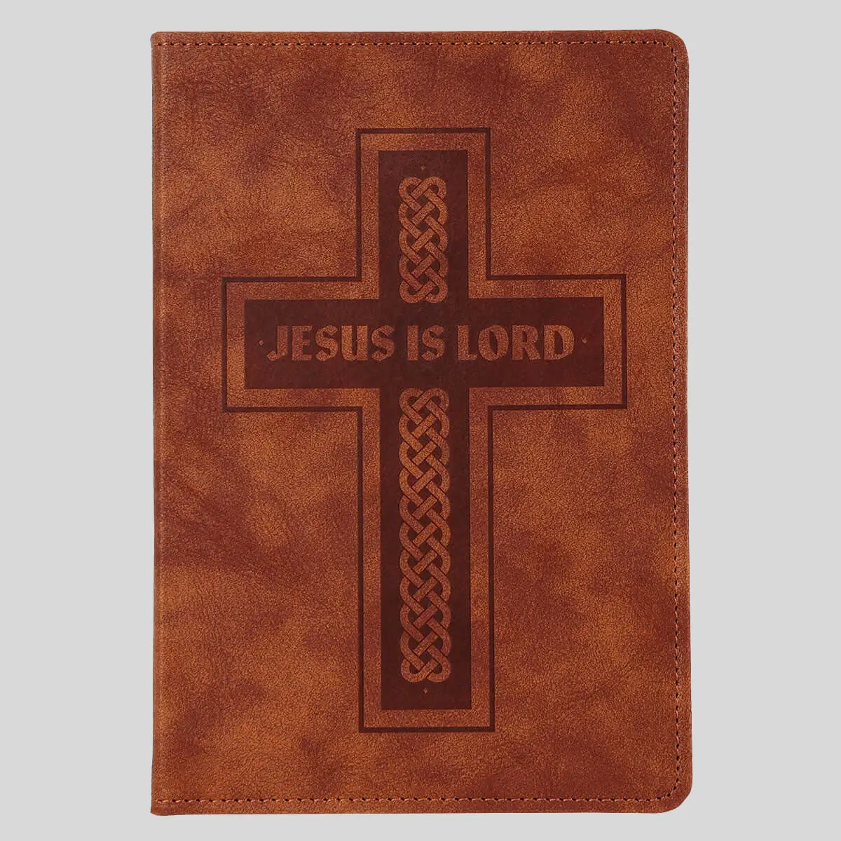 Kerusso Men's Faux Leather Devotional Reflection Journal with Jesus Is Lord Cross, Portable Notes Notebook for Writing, Office Stationery Supplies, Travel Diary