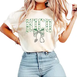 St. Patrick's Day Nicu Nurse T-shirt, Stethoscope Bow Neonatal Intensive Care Unit Shirt, Shamrock Pediatric ICU RN Tee Gift