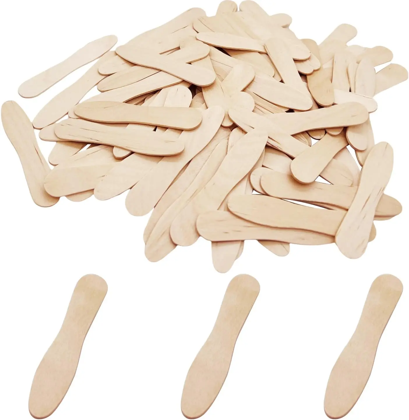 200 count 3 Inch Mini Wooden Spoons, Disposable Small Tasting Spoons, Biodegradable Compostable Birchwood