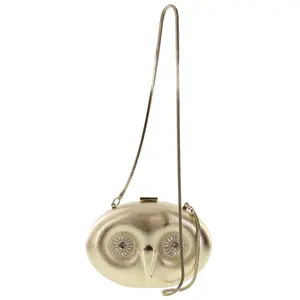 Kate Spade Blaze a Trail Metal Owl Clutch Shoulder Bag Handbag Purse (Gold)