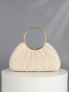 Women's High-End Metallic Evening Bag, Luxury Leather Banquet Clutch, Glamorous Shiny Formal Clutch Purse Suitable For Gown, Ball, Party, Wedding, Bride, Bridesmaid, trendy handbag,Perfectly Matching With Bridal Party,Clutch Bag For Wedding