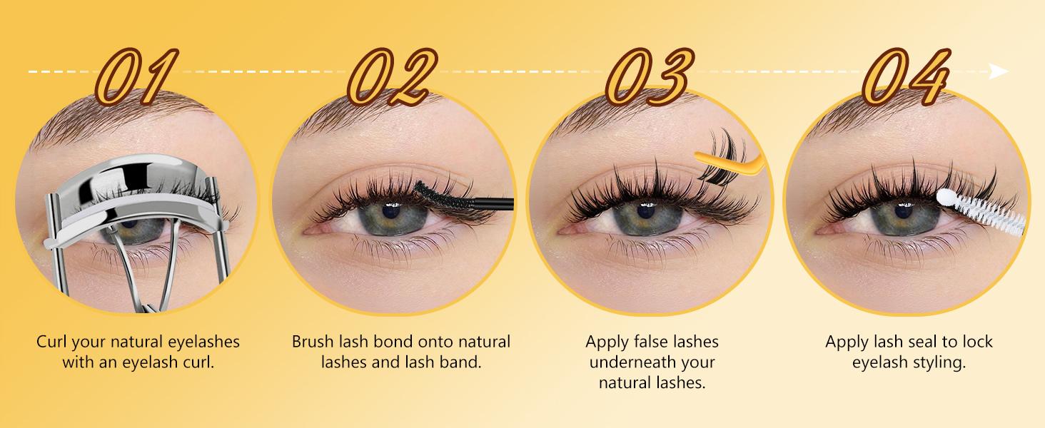 Quewel Fairy Manga Lash Kit l Invisible Band with 144pcs Individual Lashes, C Curl for DIY Lash Extension, Waterproof Long Lasting FebruaryFaves