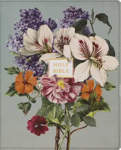 NIV, Artisan Collection Bible, Large Print, Leathersoft, Sage Floral, Red Letter, Comfort Print by Zondervan [Leatherbound Book]