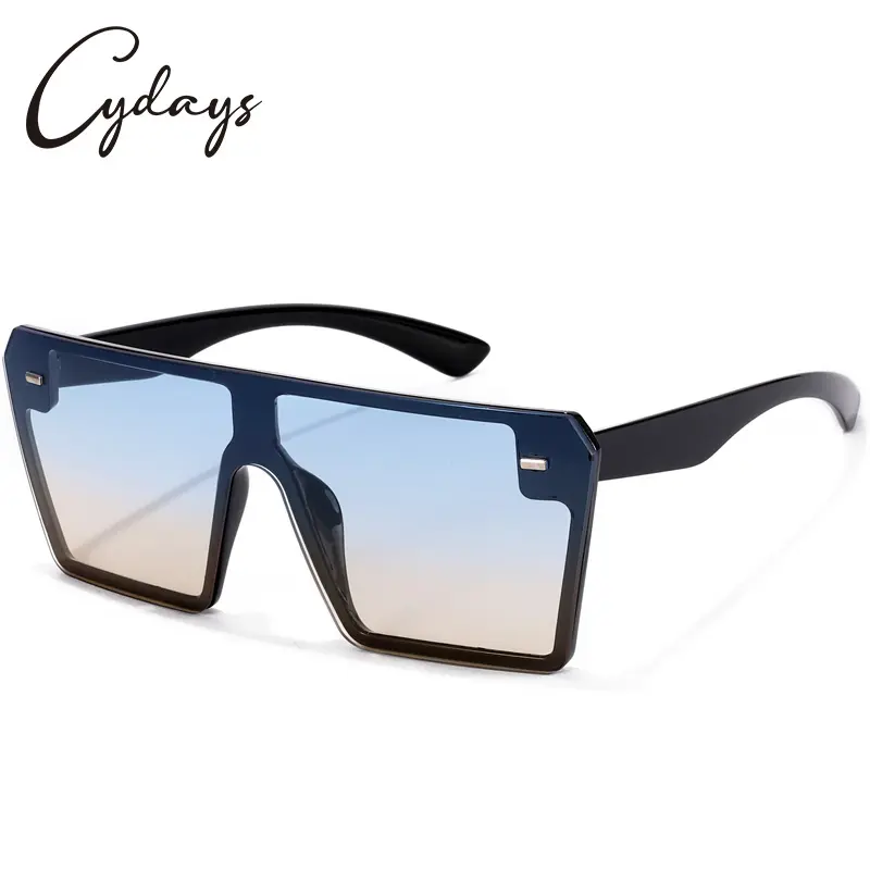 Cydays Square Frames Sunglasses for Men and Women, Oversized Retro Plastic Shades with Non-Polarized Lens and 100% UV Protection, Full Rim, Uv-Lens