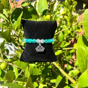 Green,white princess bead bracelet