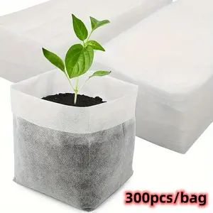 100/200/300 biodegradable seedling bags, non-woven planting bags, grow bags, gardening fabric seedling pots, soil transplanting supplies, 3.15x3.94 inch agricultural production accessories
