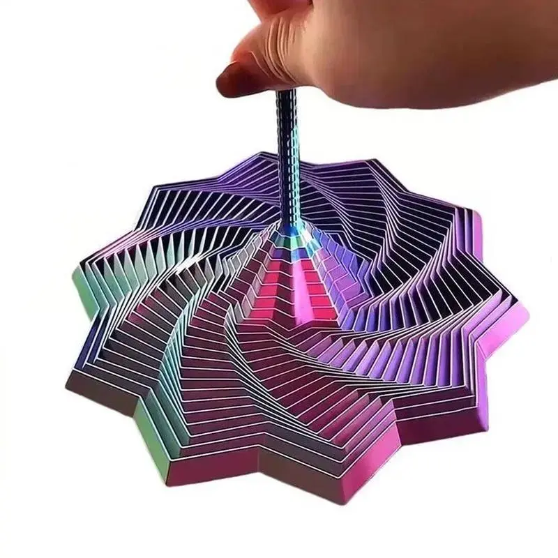 Fidget Use Visual Sensory Fidget Star Toy - 3D Printed Spiral Fidget with Handle for ...