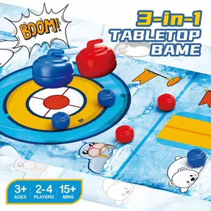 Multi-Game 3-in-1 Tabletop Sports Set | Portable Mini Curling, Soccer, Bowling | Indoor Fun for Kids Adults | Family Game Night, Party & Travel
