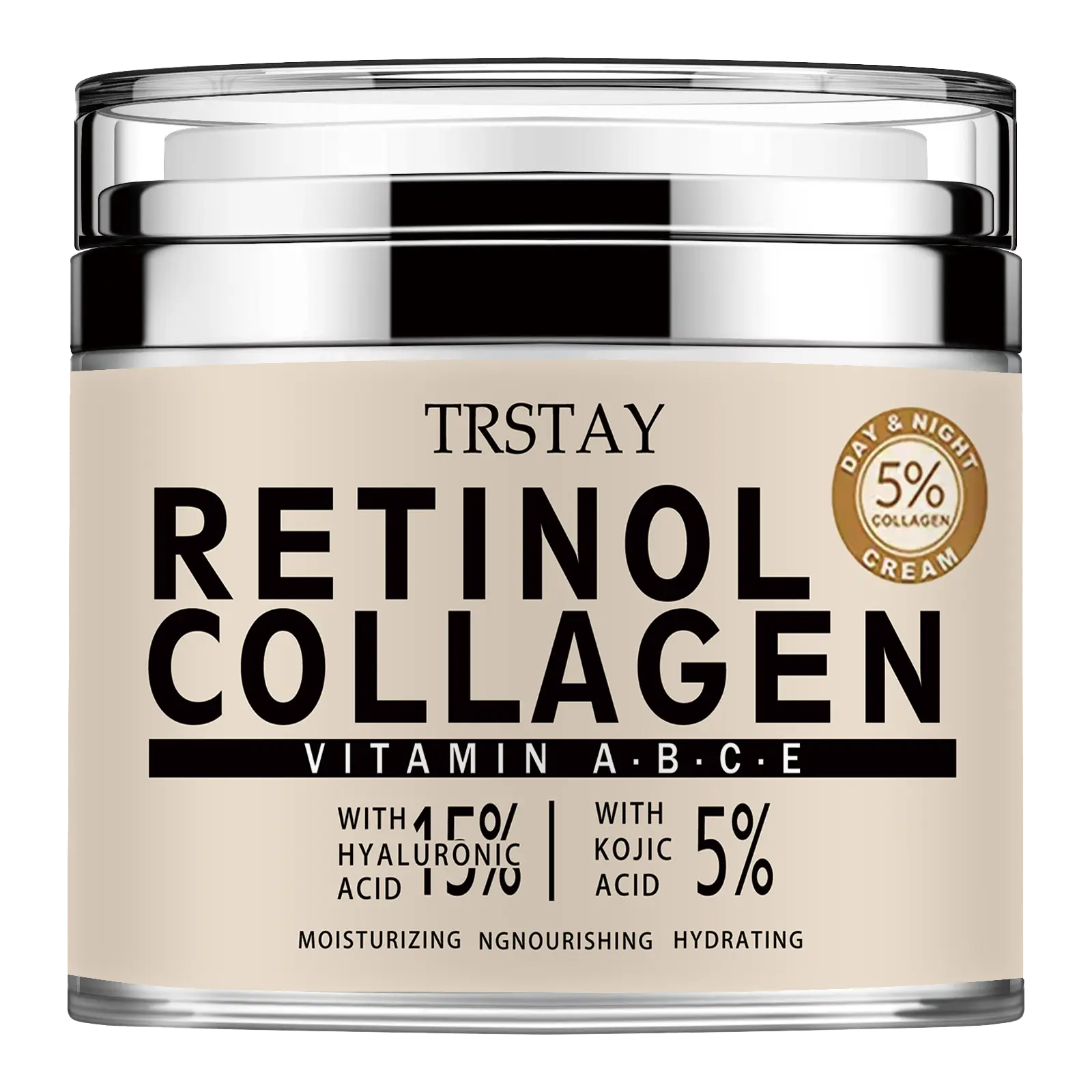 50g Men's Moisturizing Face Cream—Enriched with retinol and collagen; provides lightweight hydration and a fresh, non-greasy feel; suitable for daily skincare.