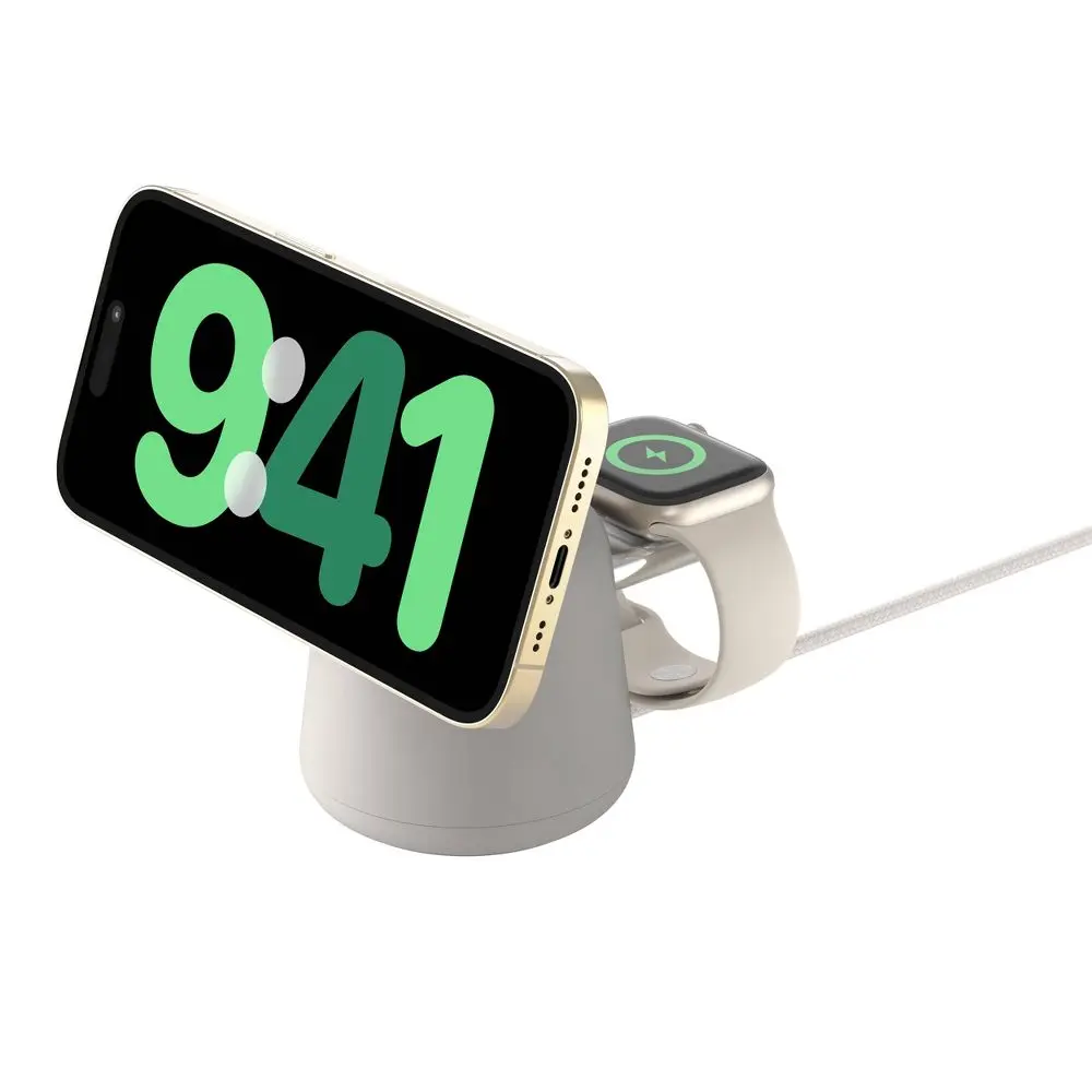 Belkin 2-in-1 Wireless Charging Dock with MagSafe - Sand Belkin 2-in-1 Wireless Charging Dock with MagSafe - Sand