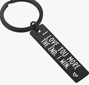 1 Piece Keychain Valentine’s Day Gifts for Him or Her - "I Love You More. The End. I Win" Keychain - Thoughtful Couple Gifts Suitable for Boyfriend, Girlfriend, Husband, and Wife