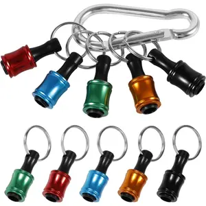 5Pcs 1/4inch Hex Bit Holder Bit Holder Quick Change Aluminum Alloy Long and Short Keychain Bit Holders for Bit