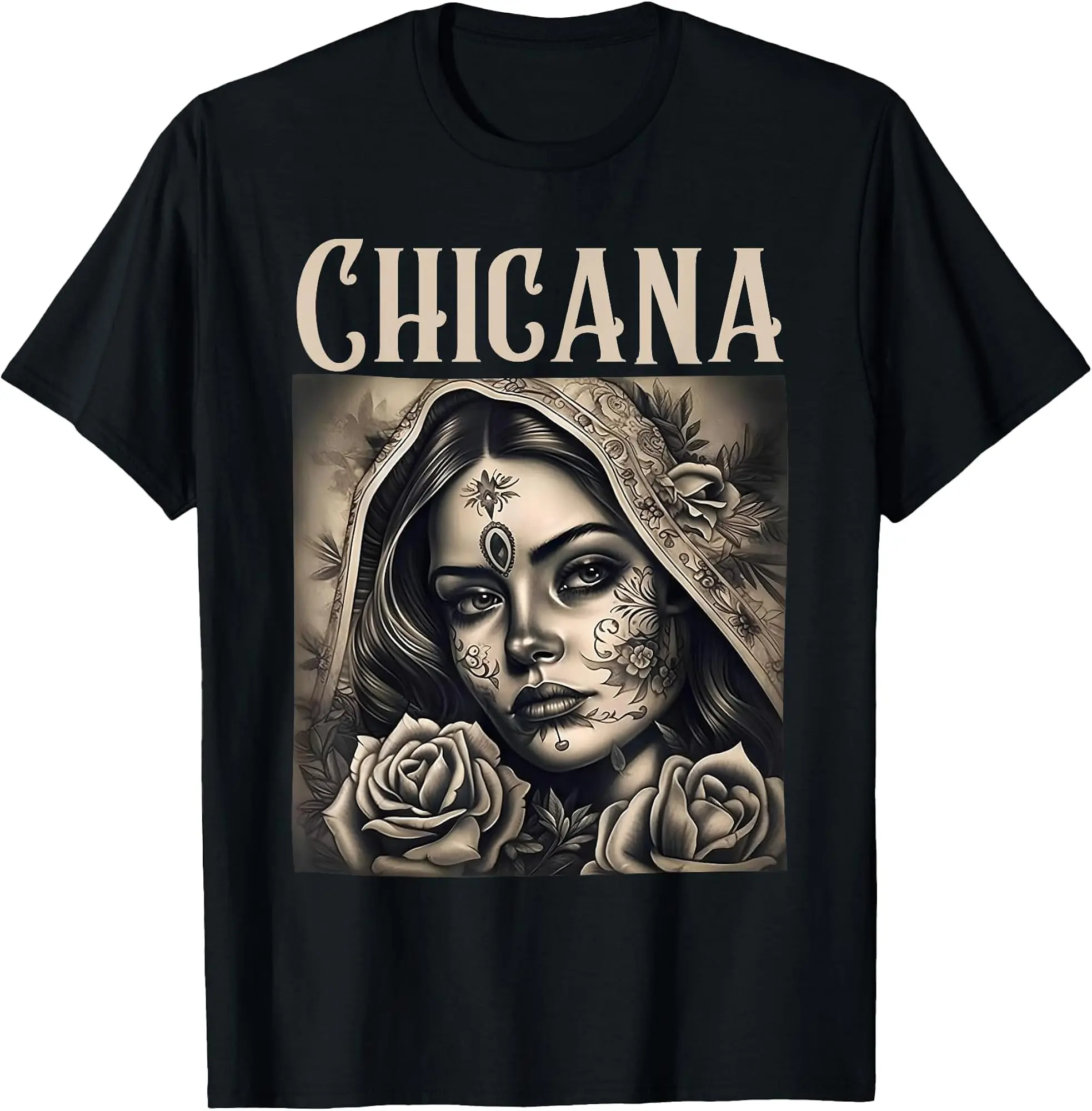 Chicana Chola Style Lowrider Clothes Mexican American Latina T-Shirt S-3XL Top Womenswear Streetwear Crewneck Shortsleeve
