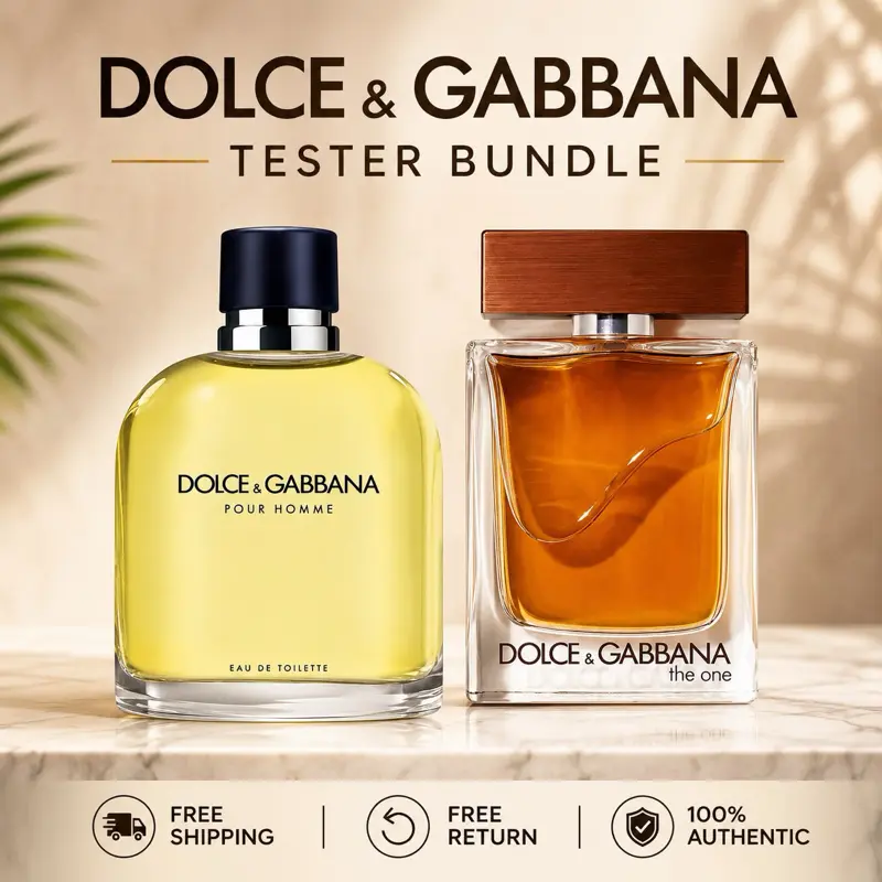 Dolce & Gabbana Tester Duo Bundle D&G Men EDT 100 ML + D&G The One EDT 100 ML For Men Authentic Fragrance Set
