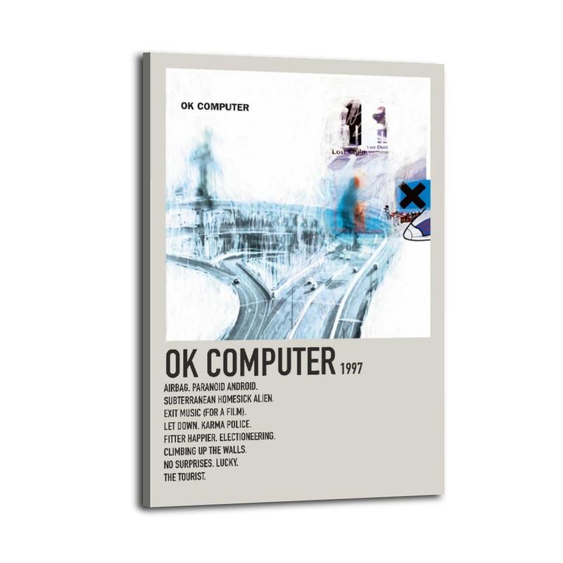 OK Computer 1997 Album Poster Minimalist Aesthetic Tracklist Print ...