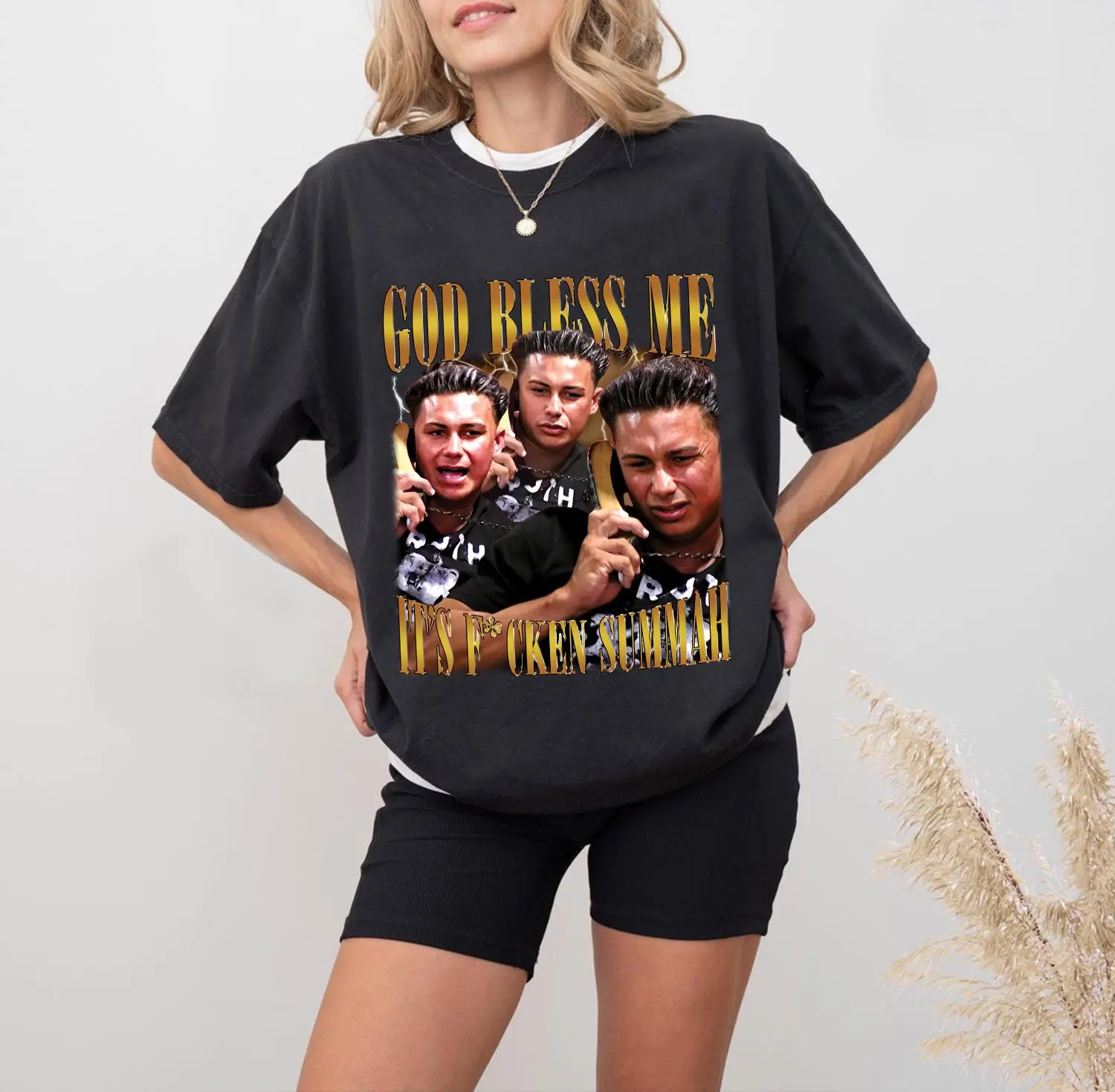 Movie Shirt-God Bless Me It's F*cken Summah T-shirt, American Reality Television Series Jersey Shore Vintage 90s Movie Shirt, Fan Gifts