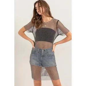 FISHNET Rhinestone-Embellished Dress