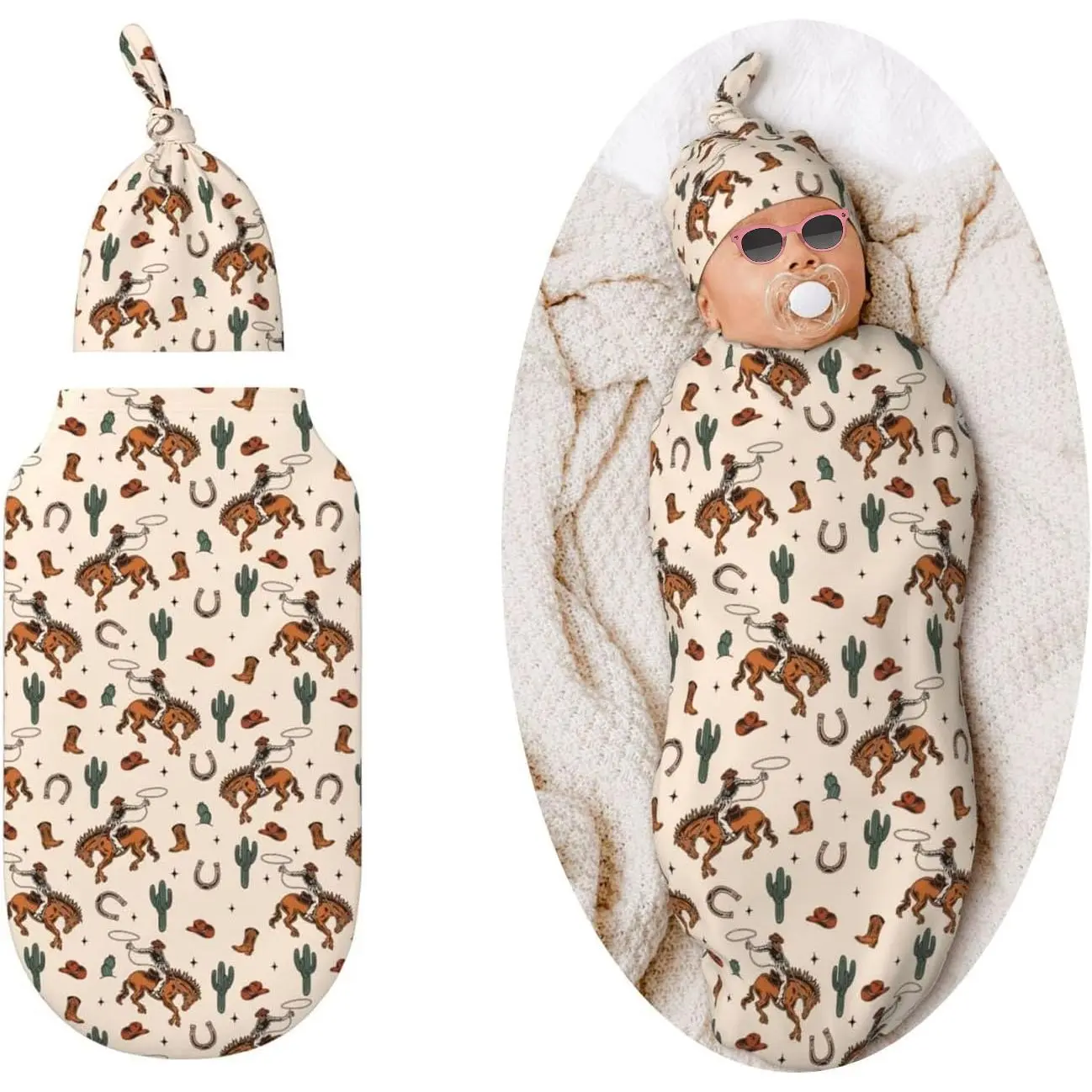 Color Block Monkey Sleep Sack and Hat Set for Unisex Babies, Soft Stretchy Polyester Cocoon Swaddle for 0-6 Months, Newborn Photo Prop, Animals, Soft Polyester, Blankets & Throws, Graphical, Turtle, Easter Bunny