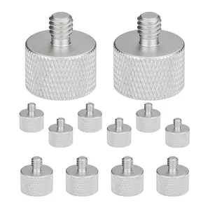 5 Core Mic Stand Adapter 12 Pieces 3/8 Male to 5/8 Female Screw Thread Conversion Connector Aluminium Camera Durable Mount Portable Resistance Smartphone