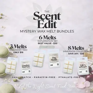 Mystery Wax Melt Pack | Hand-Poured Coconut Soy | Surprise Scent Experience | Clean Fragrance, Strong Throw