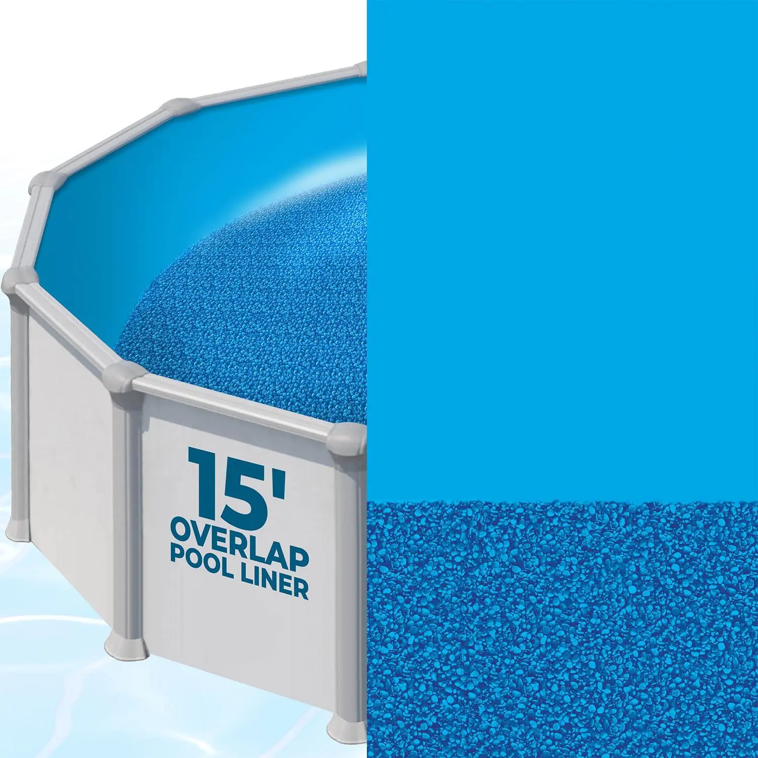 Shop Square Pool Liner for Above Ground Swimming Pools — Overlap and Unibead, Standard Gauge Vinyl, 48 and 52 Inch Wall Heights