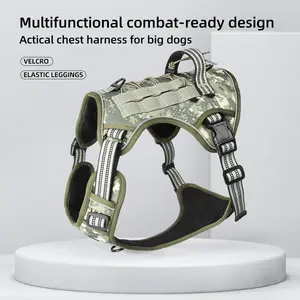YuY Pet Large dog tactical harness, Dog Harness for Large Dogs , Durable Reflective Dog Harness, Easy to Control