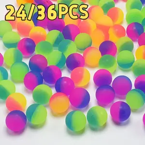 24/36 Piece Dual Color Elastic Balls, Soft Ball Design, Perfect Party Gift Set, Birthday Package, Kindergarten Rewards, Carnival Gifts, Holiday Fillers